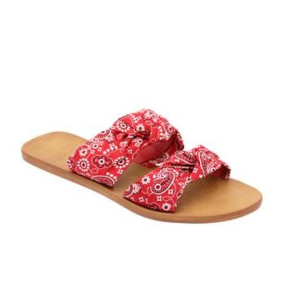 BAMBOO Shoes - SALE! Bandana Straps Fullmoon Red Sandal